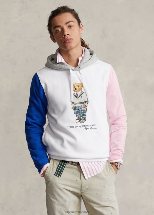 sweat à capuche polo bear en molleton colour-block 46T60T1082 Hommes Ralph Lauren multicolore blanc