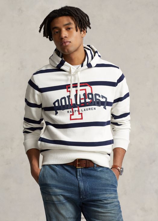 sweat à capuche rayé à logo 46T60T845 Hommes Ralph Lauren nevis/marine de croisière