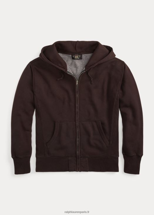 sweat à capuche zippé en polaire 46T60T1743 Hommes Ralph Lauren noir délavé
