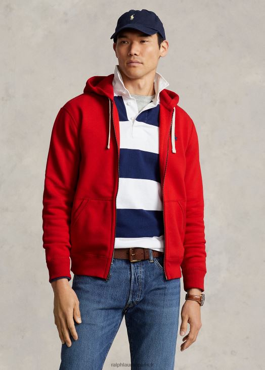sweat à capuche zippé en polaire 46T60T392 Hommes Ralph Lauren rl 2000 rouge