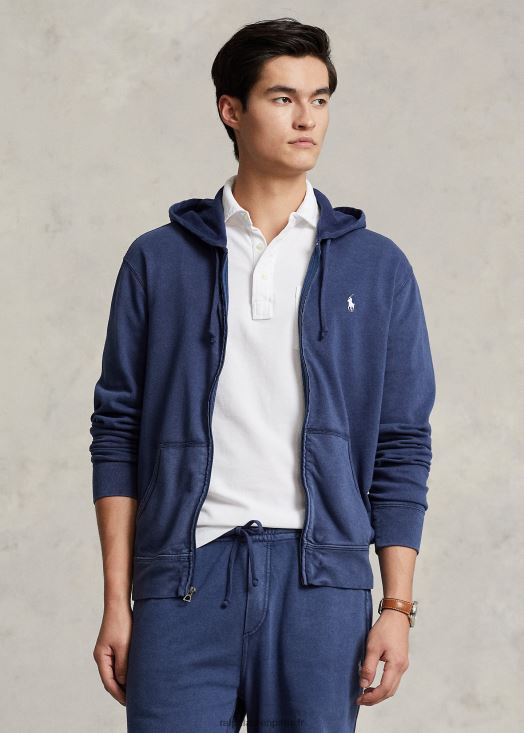 sweat à capuche zippé en éponge spa 46T60T956 Hommes Ralph Lauren marine de newport