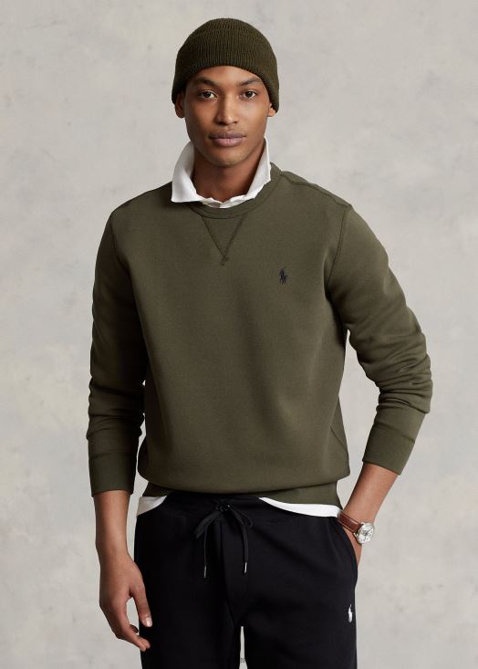 sweat chiné à double maille 46T60T1084 Hommes Ralph Lauren société d'olive