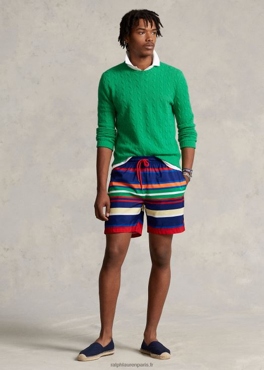 Maillot de bain classique voyageur 5,75 pouces 46T60T445 Hommes Ralph Lauren rayure sommet bleu marine