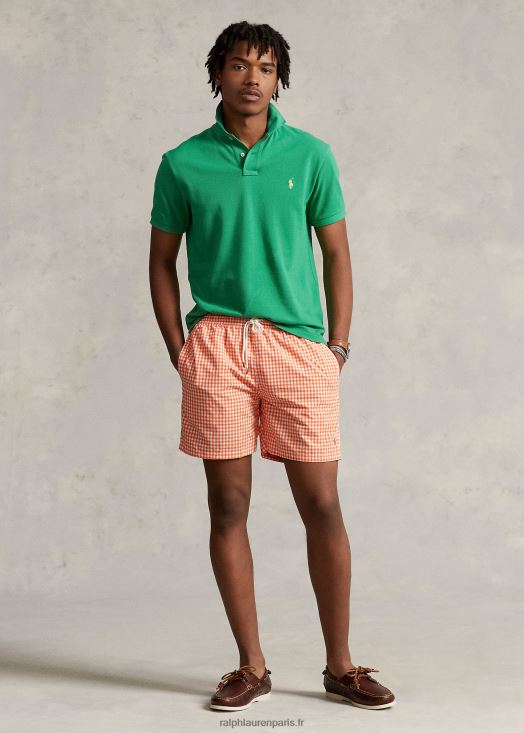 Maillot de bain classique voyageur 5,75 pouces 46T60T452 Hommes Ralph Lauren voile vichy orange