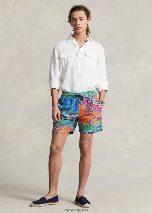 Maillot de bain classique voyageur 5,75 pouces 46T60T699 Hommes Ralph Lauren médaillon provençal