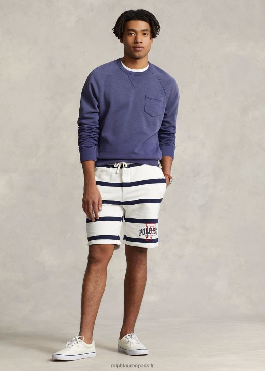 Short 8,5 pouces en molleton rayé avec logo 46T60T917 Hommes Ralph Lauren nevis/marine de croisière