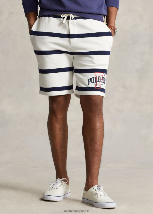 Short 8,5 pouces en molleton rayé avec logo 46T60T917 Hommes Ralph Lauren nevis/marine de croisière