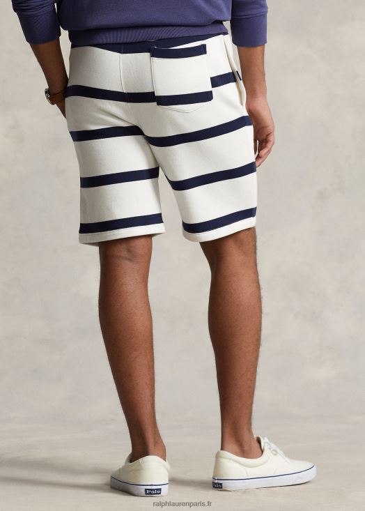Short 8,5 pouces en molleton rayé avec logo 46T60T917 Hommes Ralph Lauren nevis/marine de croisière