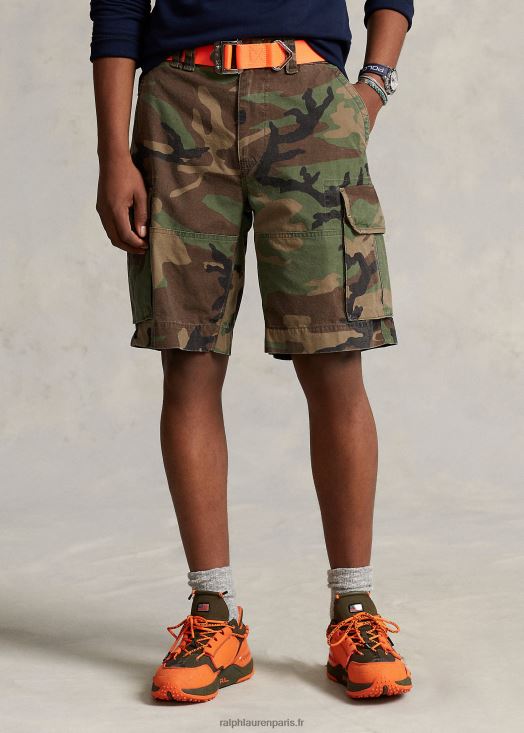 Short cargo coupe classique de 10,5 pouces 46T60T375 Hommes Ralph Lauren surplus de camouflage