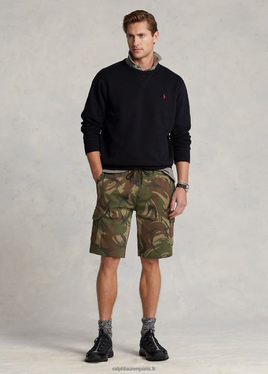 Short cargo à double tricot de 10 pouces 46T60T8652 Hommes Ralph Lauren camouflage orme britannique