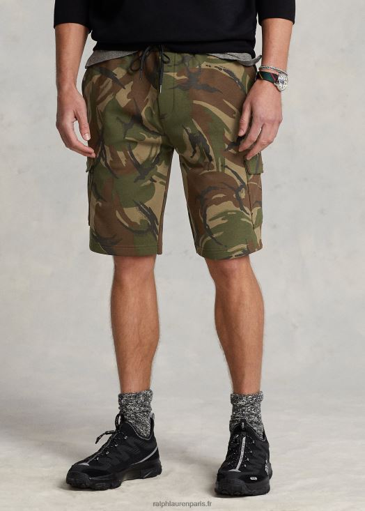 Short cargo à double tricot de 10 pouces 46T60T8652 Hommes Ralph Lauren camouflage orme britannique
