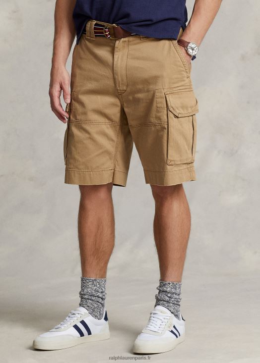 Short cargo en sergé coupe classique de 10,5 pouces 46T60T253 Hommes Ralph Lauren montana kaki