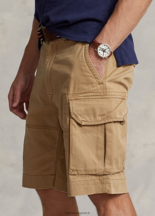 Short cargo en sergé coupe classique de 10,5 pouces 46T60T253 Hommes Ralph Lauren montana kaki