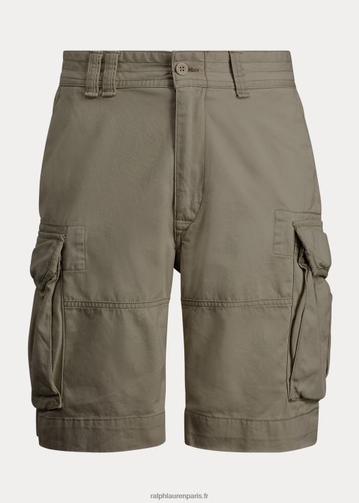 Short cargo en sergé coupe classique de 10,5 pouces 46T60T254 Hommes Ralph Lauren vert de montagne