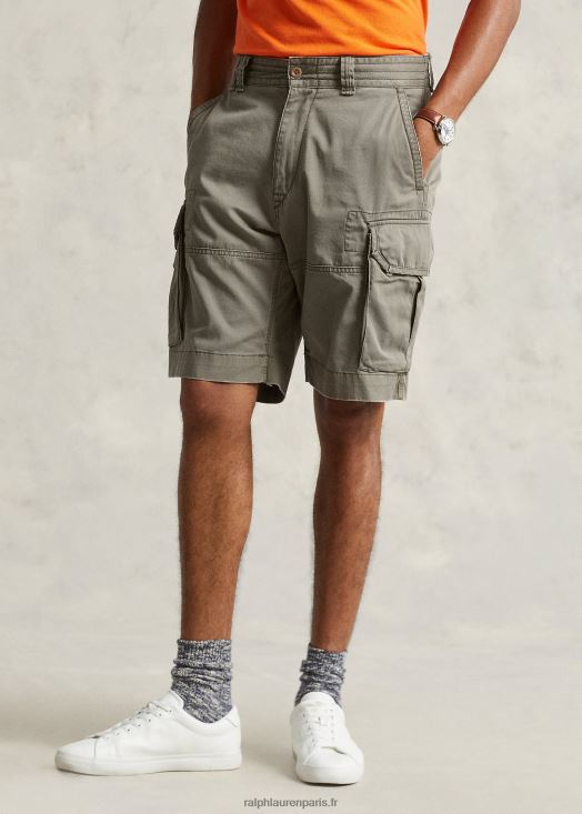 Short cargo en sergé coupe classique de 10,5 pouces 46T60T254 Hommes Ralph Lauren vert de montagne