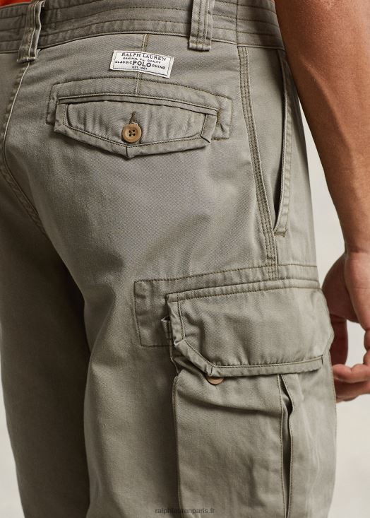 Short cargo en sergé coupe classique de 10,5 pouces 46T60T254 Hommes Ralph Lauren vert de montagne