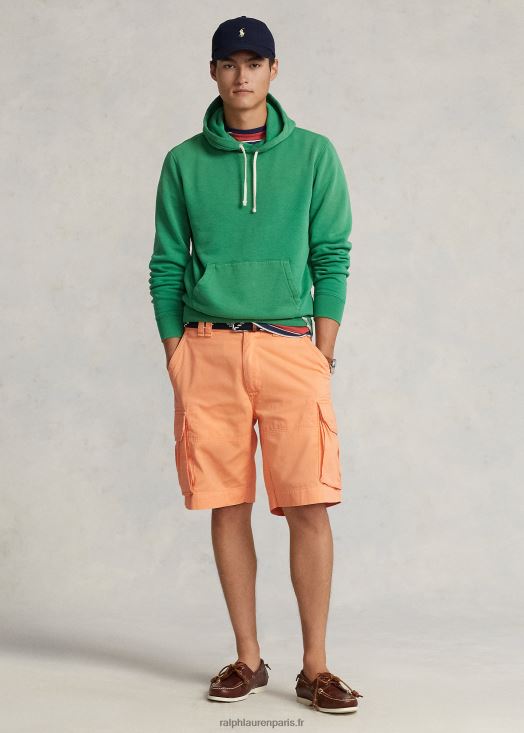 Short cargo en sergé décontracté de 10,5 pouces 46T60T320 Hommes Ralph Lauren orange clair