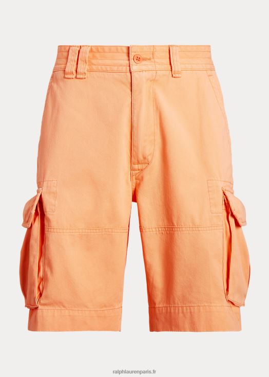 Short cargo en sergé décontracté de 10,5 pouces 46T60T320 Hommes Ralph Lauren orange clair