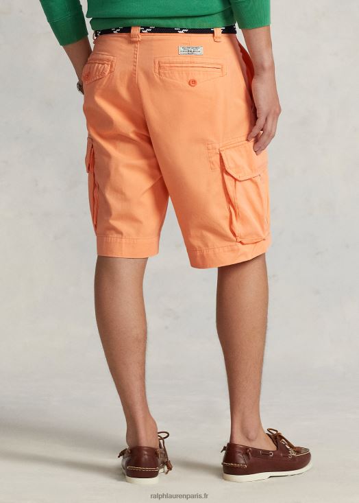 Short cargo en sergé décontracté de 10,5 pouces 46T60T320 Hommes Ralph Lauren orange clair