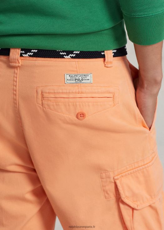 Short cargo en sergé décontracté de 10,5 pouces 46T60T320 Hommes Ralph Lauren orange clair