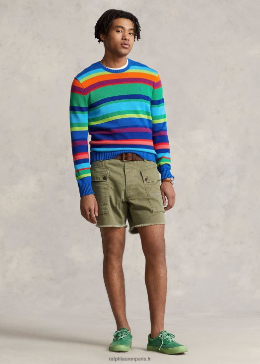 Short cargo en sergé de 6 pouces à coupe décontractée 46T60T1104 Hommes Ralph Lauren vert fatigue