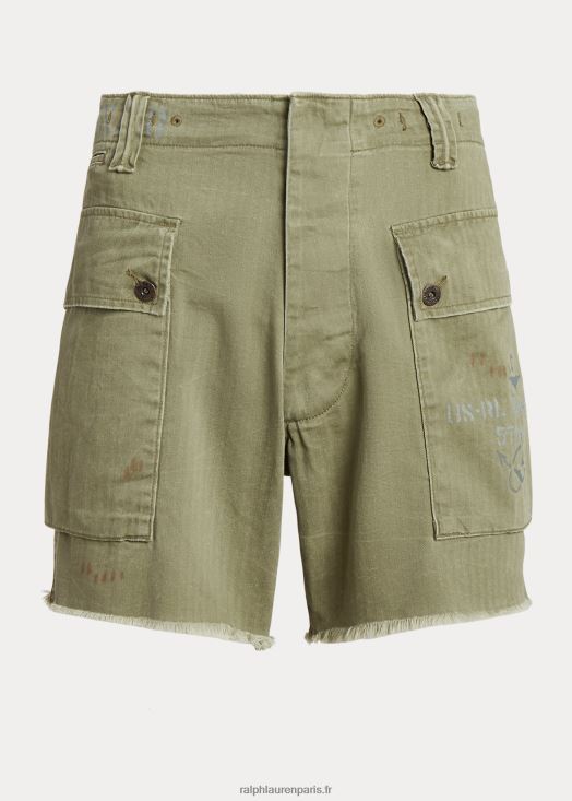 Short cargo en sergé de 6 pouces à coupe décontractée 46T60T1104 Hommes Ralph Lauren vert fatigue