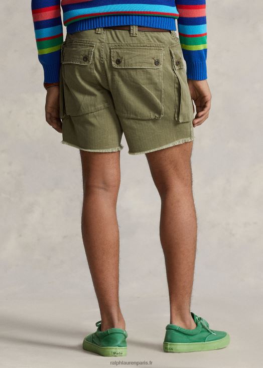Short cargo en sergé de 6 pouces à coupe décontractée 46T60T1104 Hommes Ralph Lauren vert fatigue