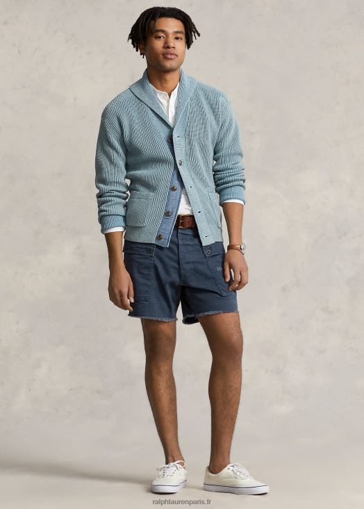 Short cargo en sergé de 6 pouces à coupe décontractée 46T60T1105 Hommes Ralph Lauren bleu marine
