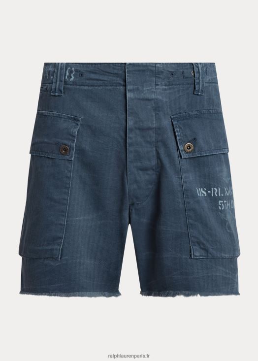 Short cargo en sergé de 6 pouces à coupe décontractée 46T60T1105 Hommes Ralph Lauren bleu marine