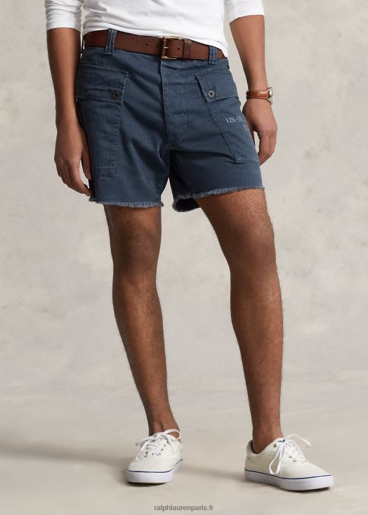 Short cargo en sergé de 6 pouces à coupe décontractée 46T60T1105 Hommes Ralph Lauren bleu marine