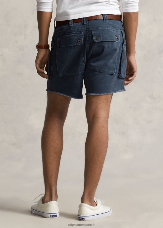 Short cargo en sergé de 6 pouces à coupe décontractée 46T60T1105 Hommes Ralph Lauren bleu marine
