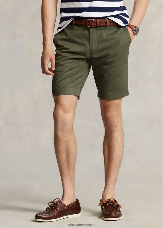 Short chino stretch coupe slim 9 pouces 46T60T537 Hommes Ralph Lauren vert fossile