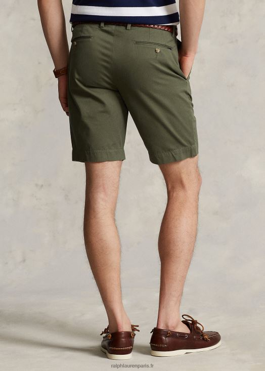 Short chino stretch coupe slim 9 pouces 46T60T537 Hommes Ralph Lauren vert fossile