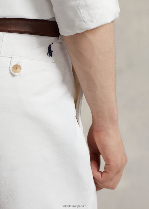 Short chino stretch de 9 pouces coupe classique 46T60T256 Hommes Ralph Lauren blanc