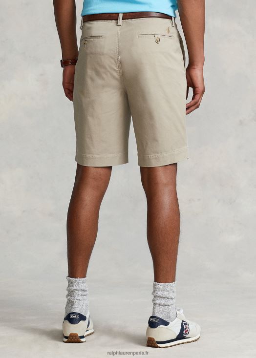 Short chino stretch de 9 pouces coupe classique 46T60T8533 Hommes Ralph Lauren bronzage kaki