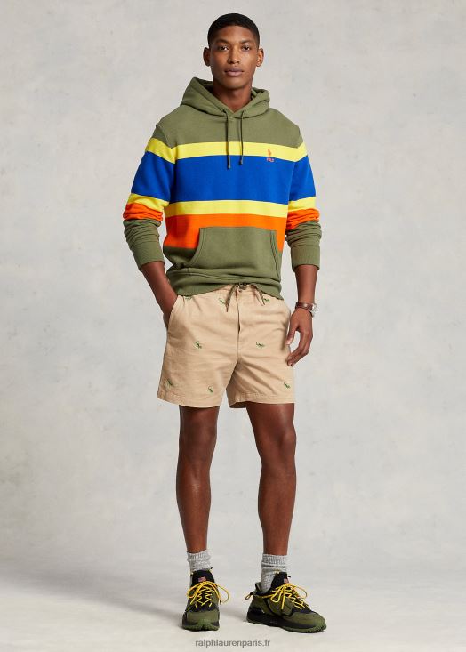 Short coupe classique extensible de 6 pouces 46T60T104 Hommes Ralph Lauren kaki vintage avec geicos ao