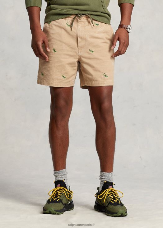 Short coupe classique extensible de 6 pouces 46T60T104 Hommes Ralph Lauren kaki vintage avec geicos ao