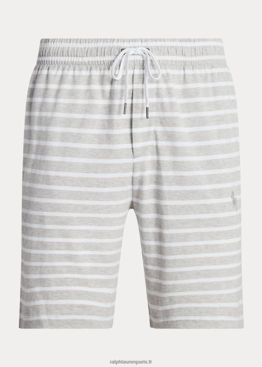 Short en jersey rayé de 8 pouces 46T60T1194 Hommes Ralph Lauren bruyère printanière/blanc