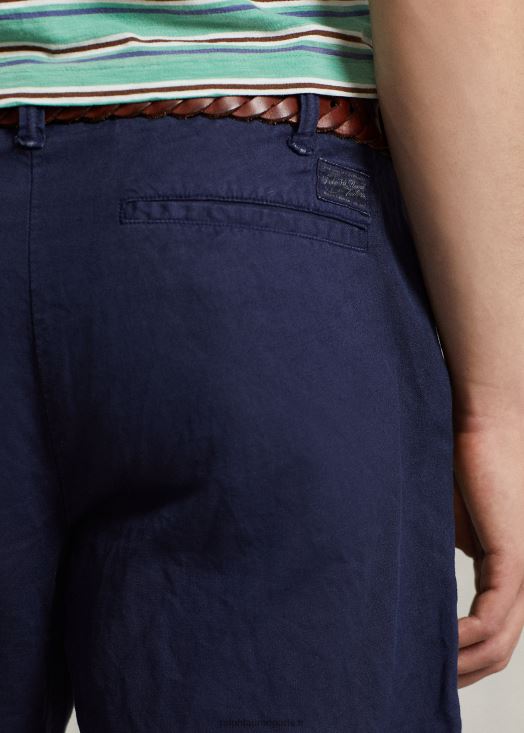 Short en lin et coton coupe droite de 8 pouces 46T60T8644 Hommes Ralph Lauren marine de newport