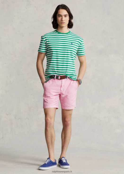 Short en lin et coton coupe droite de 8 pouces 46T60T8645 Hommes Ralph Lauren rose carmel