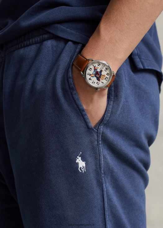 Short en éponge de spa de 8 pouces 46T60T756 Hommes Ralph Lauren marine de newport