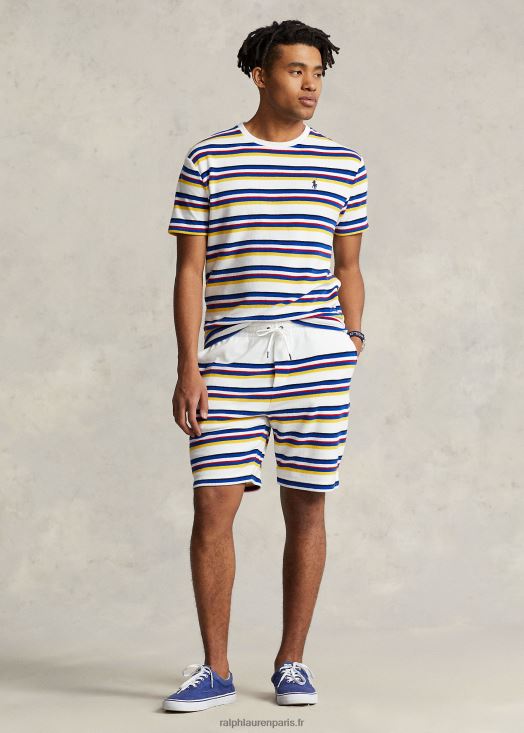 Short en éponge rayé de 8 pouces 46T60T916 Hommes Ralph Lauren multicolore blanc