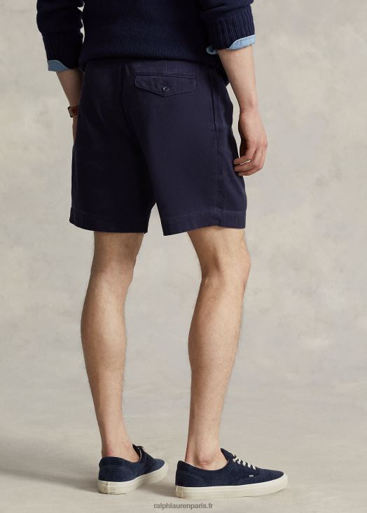Short en sergé plissé de 7 pouces 46T60T8595 Hommes Ralph Lauren marine rl