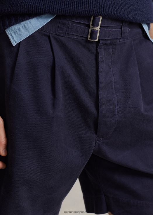 Short en sergé plissé de 7 pouces 46T60T8595 Hommes Ralph Lauren marine rl