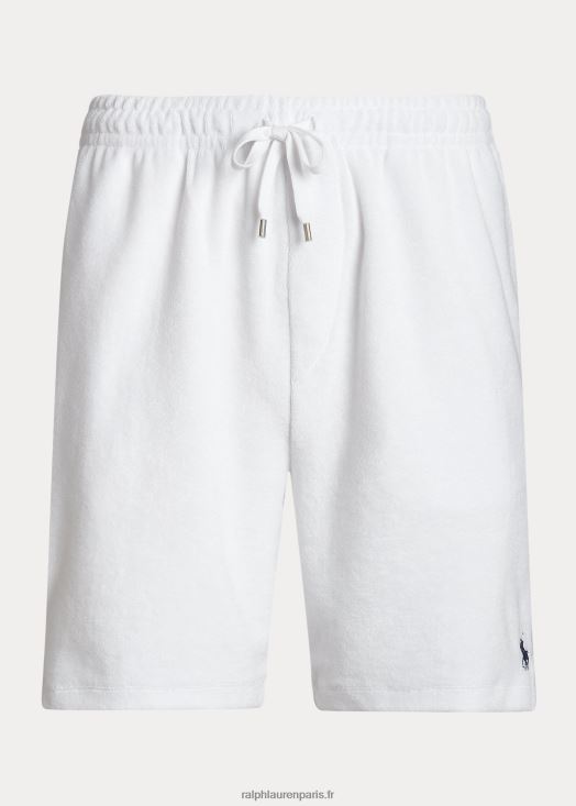 Short en tissu éponge de 7,5 pouces avec cordon de serrage 46T60T422 Hommes Ralph Lauren blanc