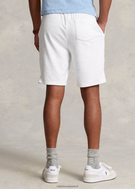 Short en tissu éponge de 7,5 pouces avec cordon de serrage 46T60T422 Hommes Ralph Lauren blanc