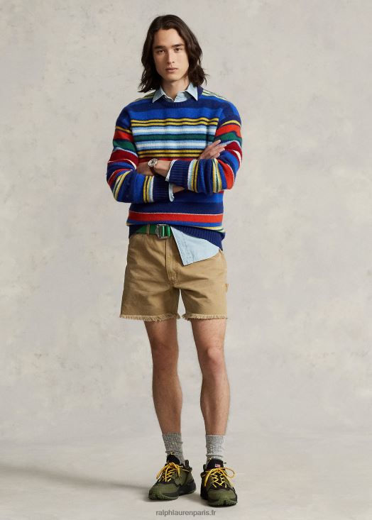 Short en toile coupe décontractée de 6 pouces 46T60T8469 Hommes Ralph Lauren marron canard