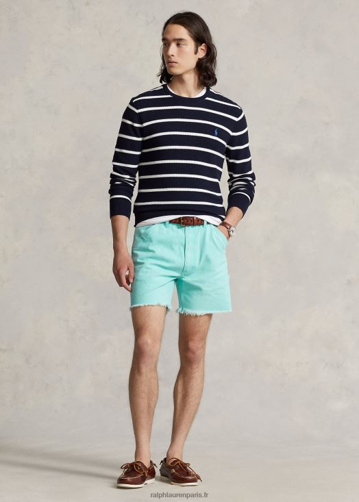 Short en toile coupe décontractée de 6 pouces 46T60T8470 Hommes Ralph Lauren vacances bleu