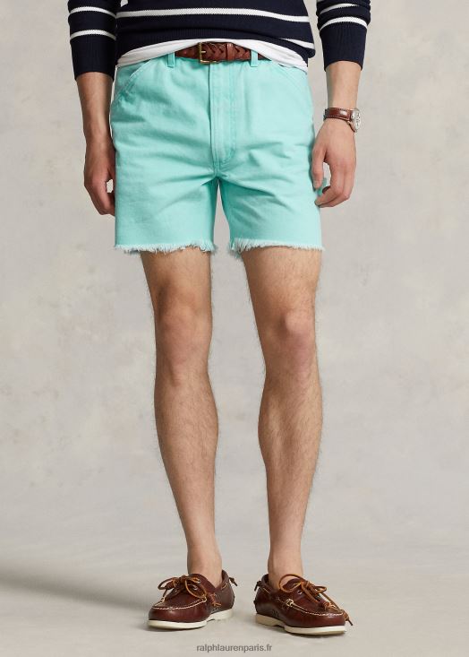 Short en toile coupe décontractée de 6 pouces 46T60T8470 Hommes Ralph Lauren vacances bleu