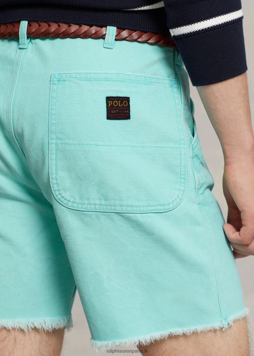 Short en toile coupe décontractée de 6 pouces 46T60T8470 Hommes Ralph Lauren vacances bleu
